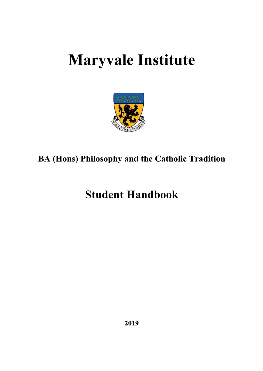 Maryvale Ba (Hons) Philosophy