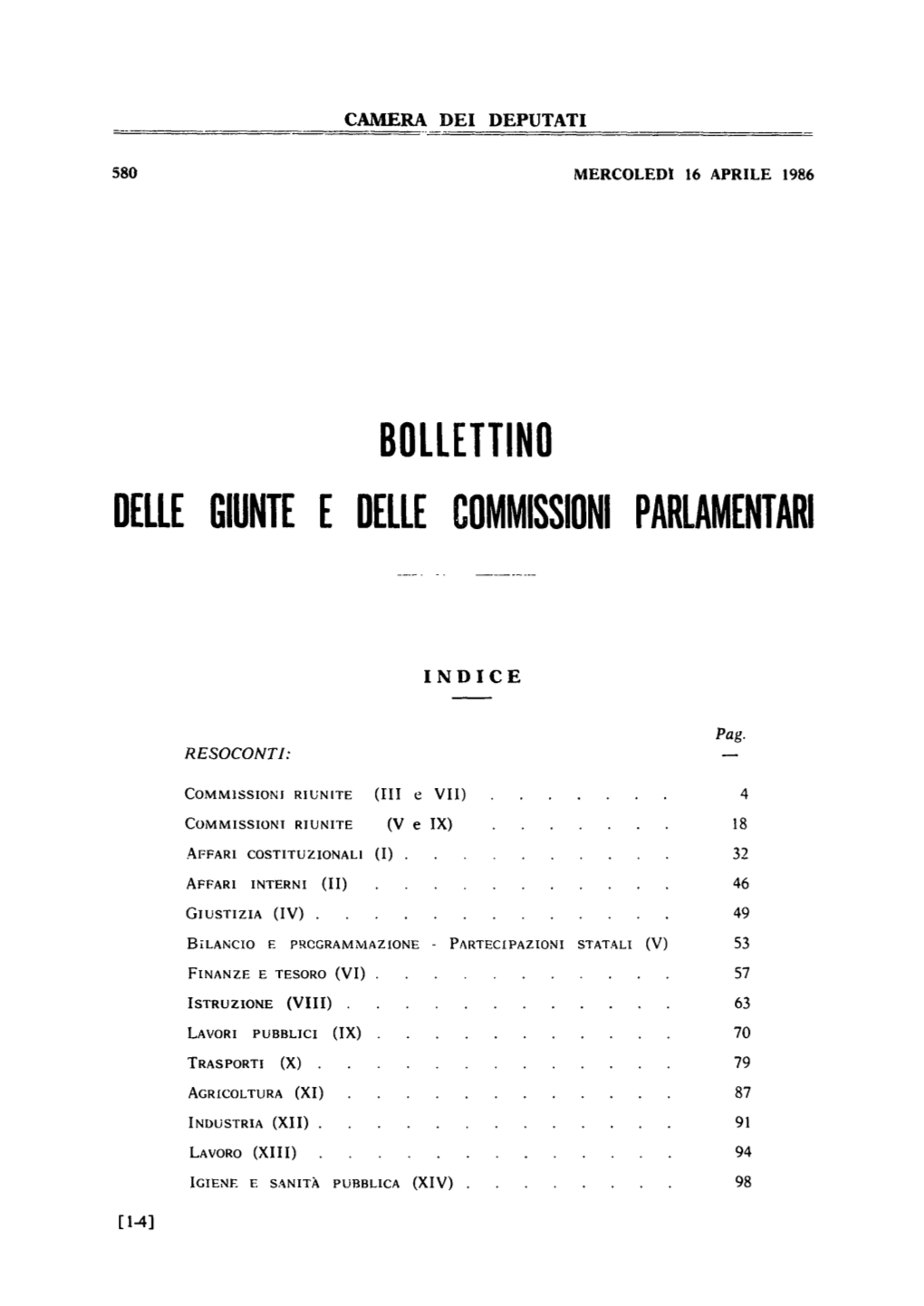 Bollettino Delle Giunte E Delle Commissioni Parlamentari