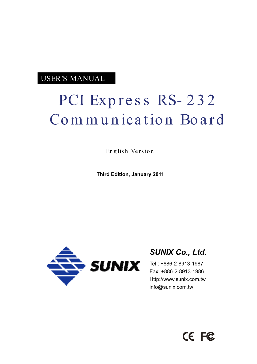 PCI Express RS-232 Communication Board User’S Manual