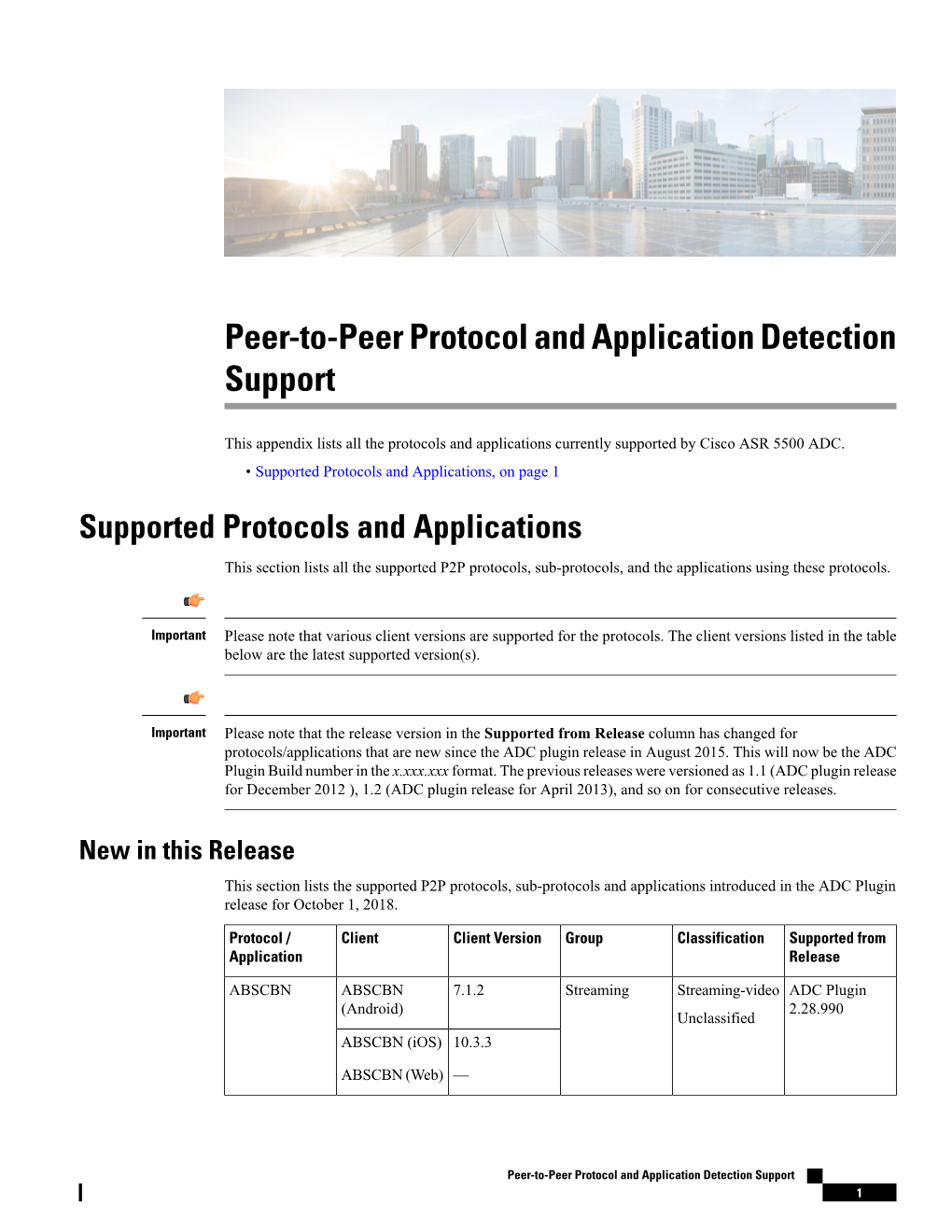 Peer-To-Peer Protocol and Application Detection Support