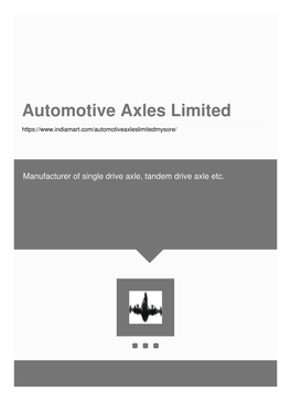 Automotive Axles Limited