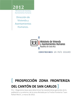 Prospección Zona Fronteriza Del Cantón De San Carlos
