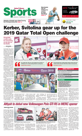 Kerber, Svitolina Gear up for the 2019 Qatar Total Open Challenge Strong Field, Weather Make for a Fascinating Six-Day Show at the Khalifa