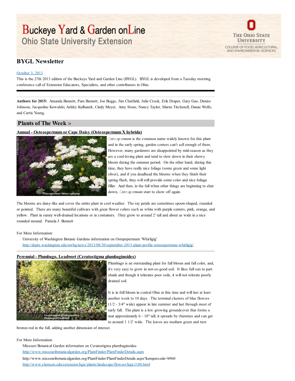 BYGL Newsletter | Buckeye Yard & Garden Online