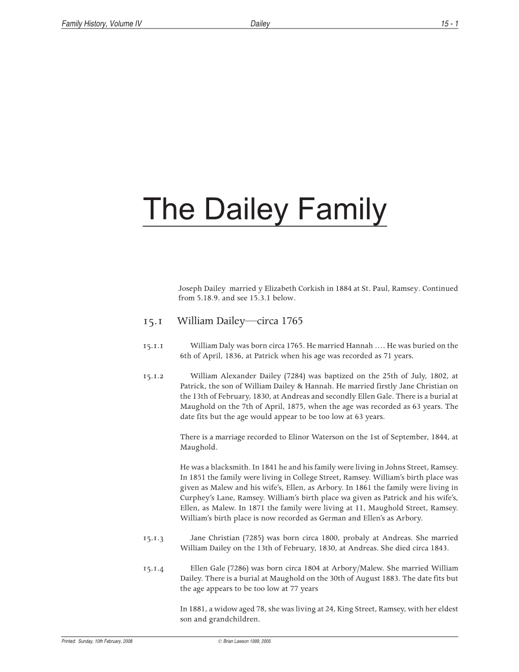 The Dailey Family