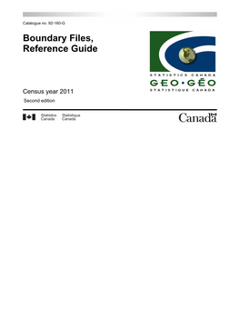 Boundary Files, Reference Guide Census Year 2011 Second Edition