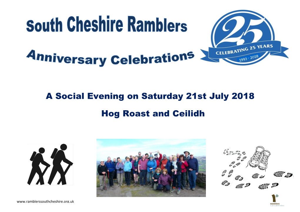 A Social Evening on Saturday 21St July 2018