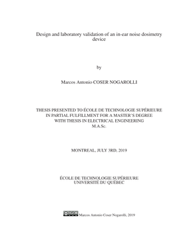 Design and Laboratory Validation of an In-Ear Noise Dosimetry Device