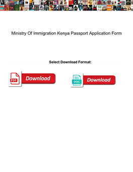Ministry of Immigration Kenya Passport Application Form