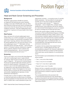 Position Paper American Association of Oral and Maxillofacial Surgeons