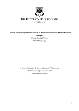 A Political Ecology Study of Forest Wilderness in the Olympic Peninsula (USA) and Tasmania (Australia)