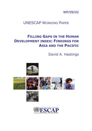 Unescap Working Paper Filling Gaps in the Human Development Index