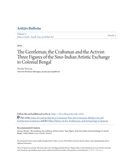 Three Figures of the Sino-Indian Artistic Exchange in Colonial Bengal Nicolas Nercam Université Bordeaux Montaigne, Nicolas.Nercam@Free.Fr