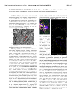 WATER-RELATED MINERALS in AUREUM CHAOS, MARS. M. Sowe, L