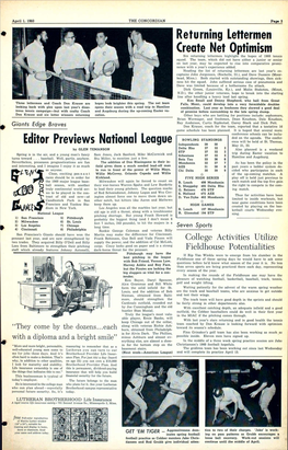 Editor Previews National League Returning Lettermen Create Net