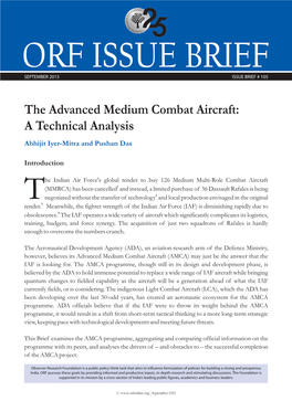 Advanced Medium Combat Aircraft: a Technical Analysis Abhijit Iyer-Mitra and Pushan Das