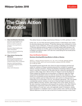 The Class Action Chronicle