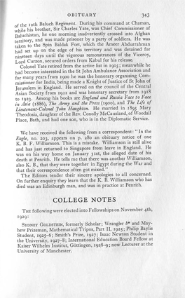 College Notes 1930S