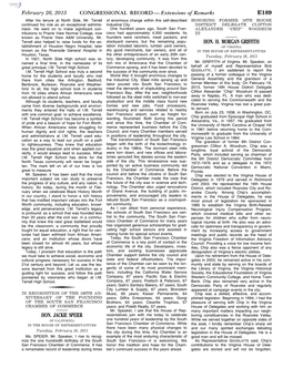 CONGRESSIONAL RECORD— Extensions of Remarks E189 HON. JACKIE SPEIER HON. H. MORGAN GRIFFITH