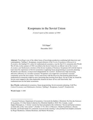 Koopmans in the Soviet Union