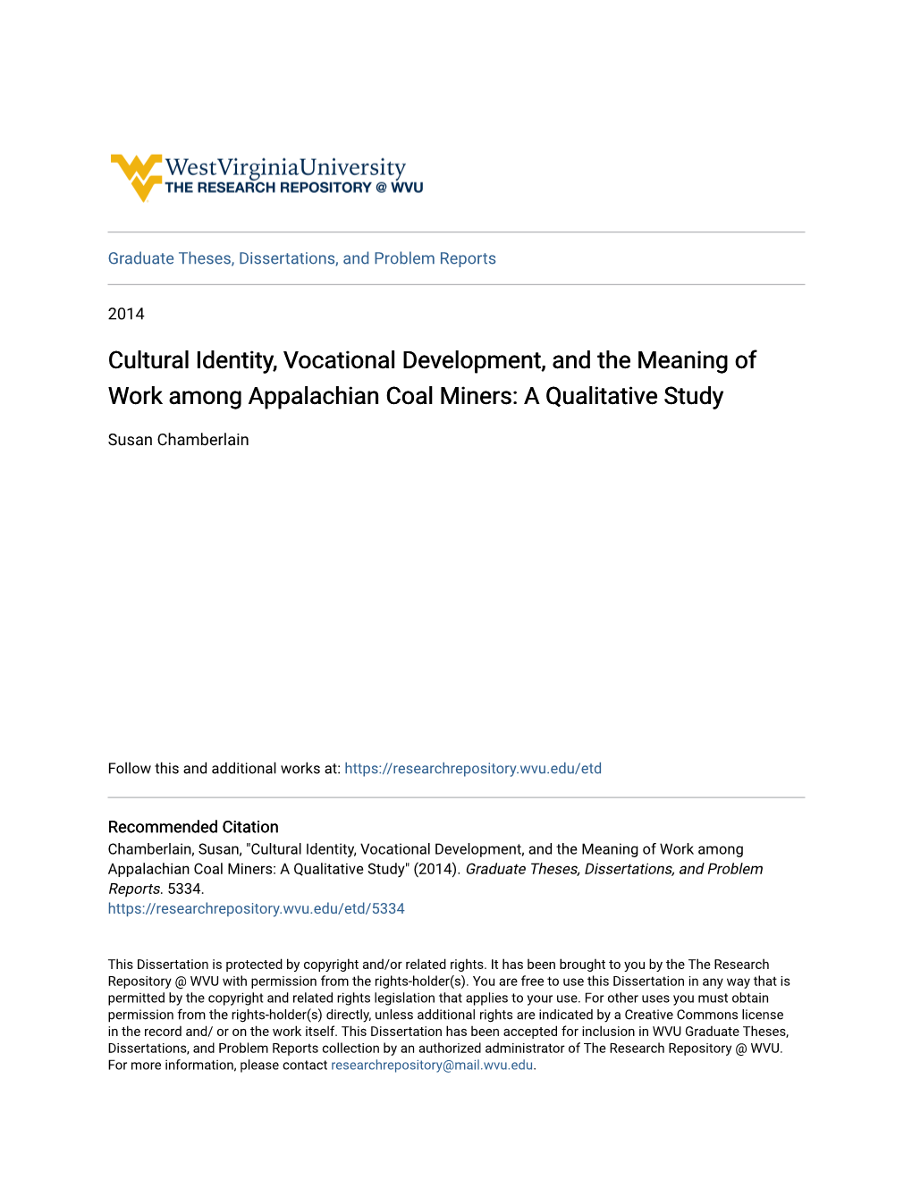 Cultural Identity, Vocational Development, and the Meaning of Work Among Appalachian Coal Miners: a Qualitative Study