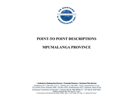 Point-To Point Descriptions Mpumalanga Province