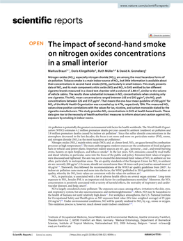 The Impact of Second-Hand Smoke on Nitrogen Oxides Concentrations in A