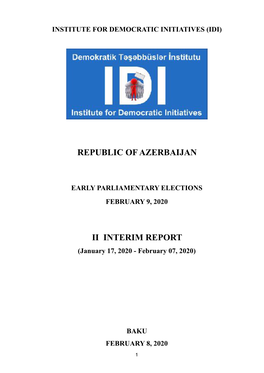 Early Parliamentary Elections February 9, 2020