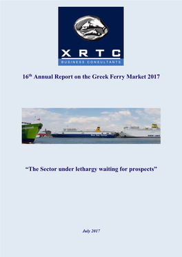 16Th Annual Report on the Greek Ferry Market 2017