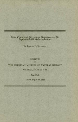 Tapitioephalid Deinocephalians Issued August 21 1936