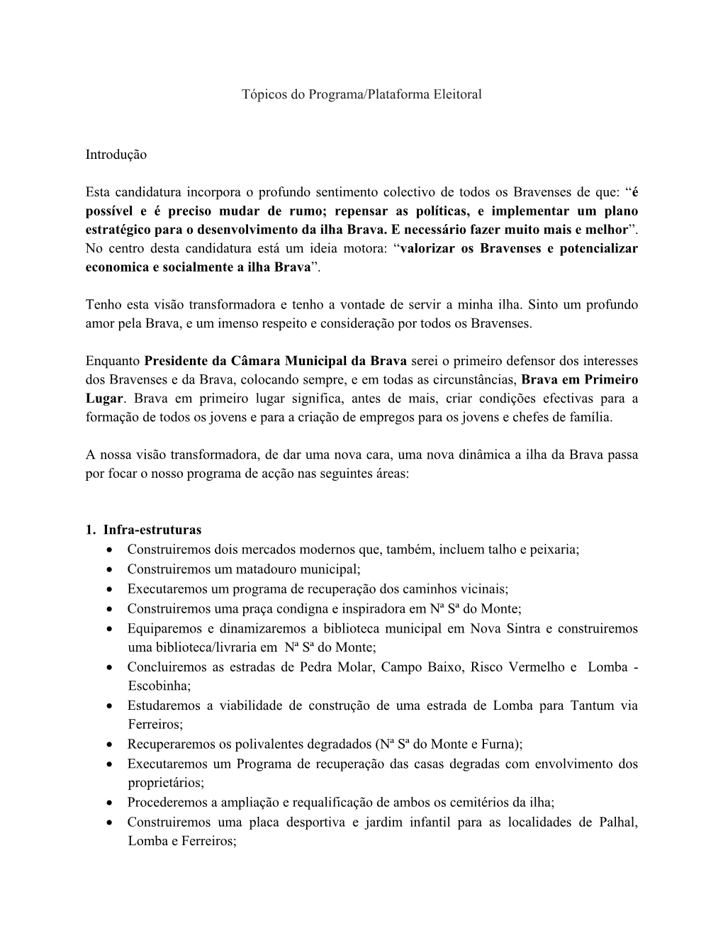 Programa Para a Câmara Municipal Da Brava 2012 2016 OB.Pdf