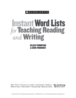Forteaching Reading Andwriting