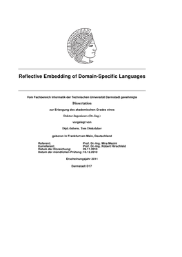 Reflective Embedding of Domain-Specific Languages