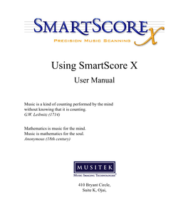 Using Smartscore X User Manual