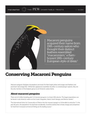 Conserving Macaroni Penguins Fact Sheet
