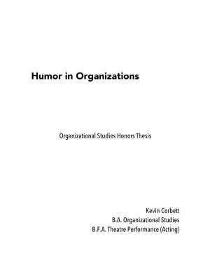 Humor in Organizations