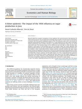 The Impact of the 1918 Influenza on Sugar Production in Java