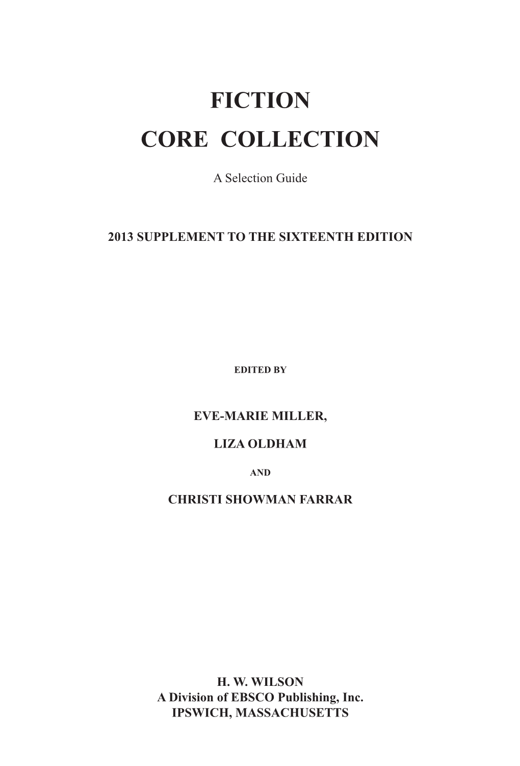 Fiction Core Collection