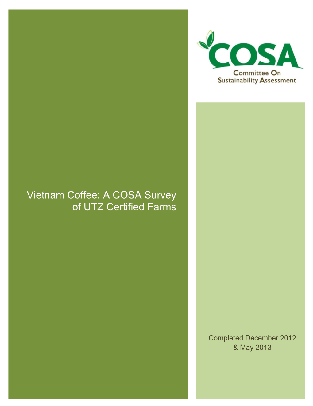 Vietnam Coffee: a COSA Survey of UTZ Certified Farms