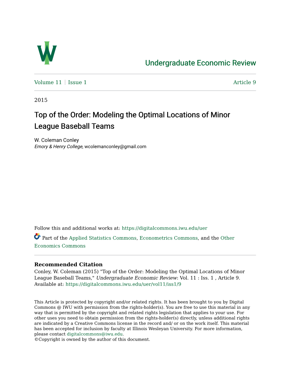 Modeling the Optimal Locations of Minor League Baseball Teams