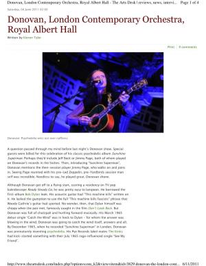 Donovan, London Contemporary Orchestra, Royal Albert Hall - the Arts Desk | Reviews, News, Intervi