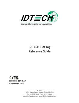 ID TECH TLV Tag Reference Guide