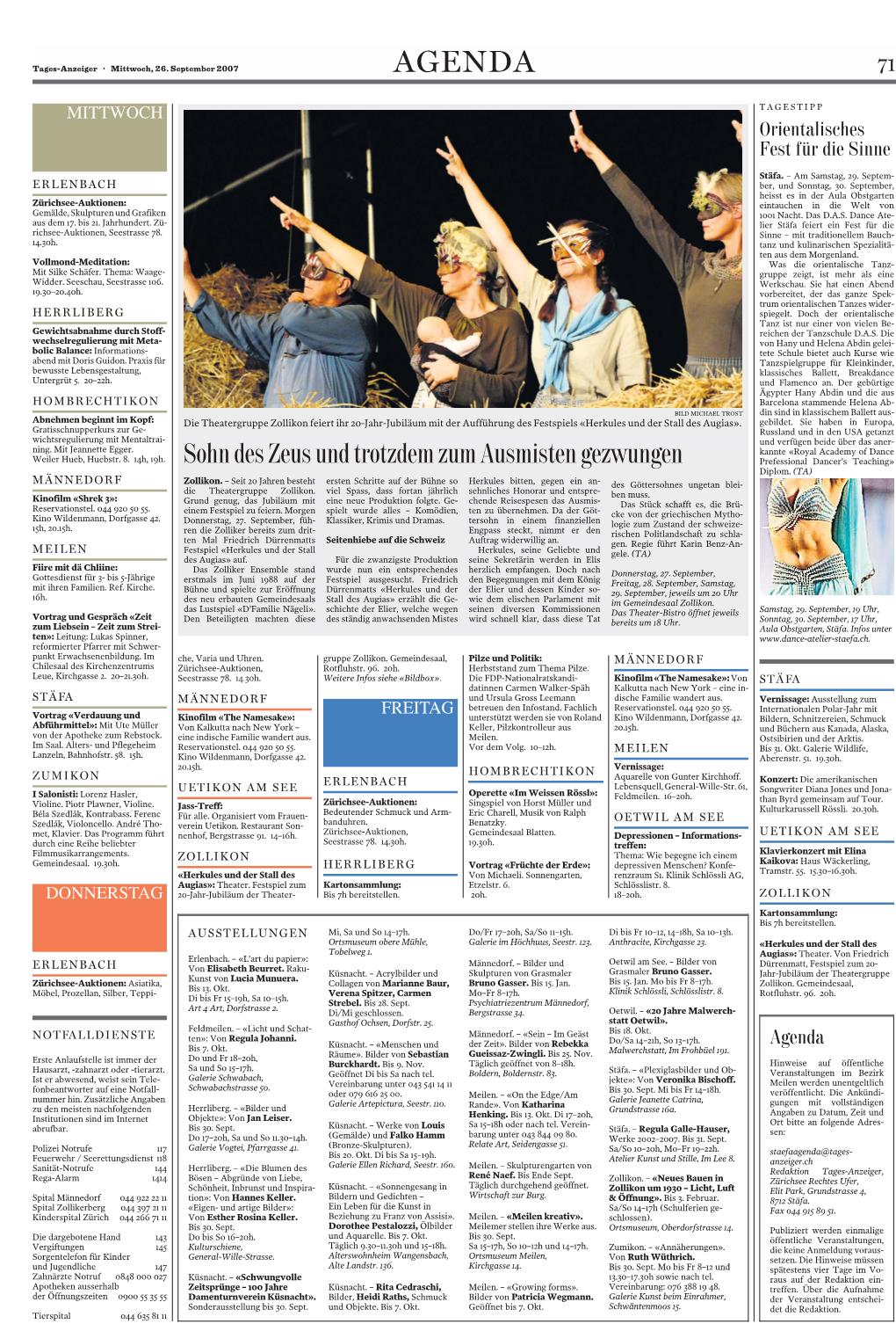 AGENDA 71 Tages-Anzeiger · Mittwoch, 26