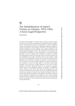 The Rehabilitation of Stalin's Victims in Ukraine, 1953– 1964: a Socio