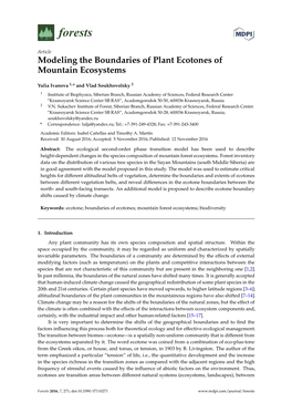 Modeling the Boundaries of Plant Ecotones of Mountain Ecosystems