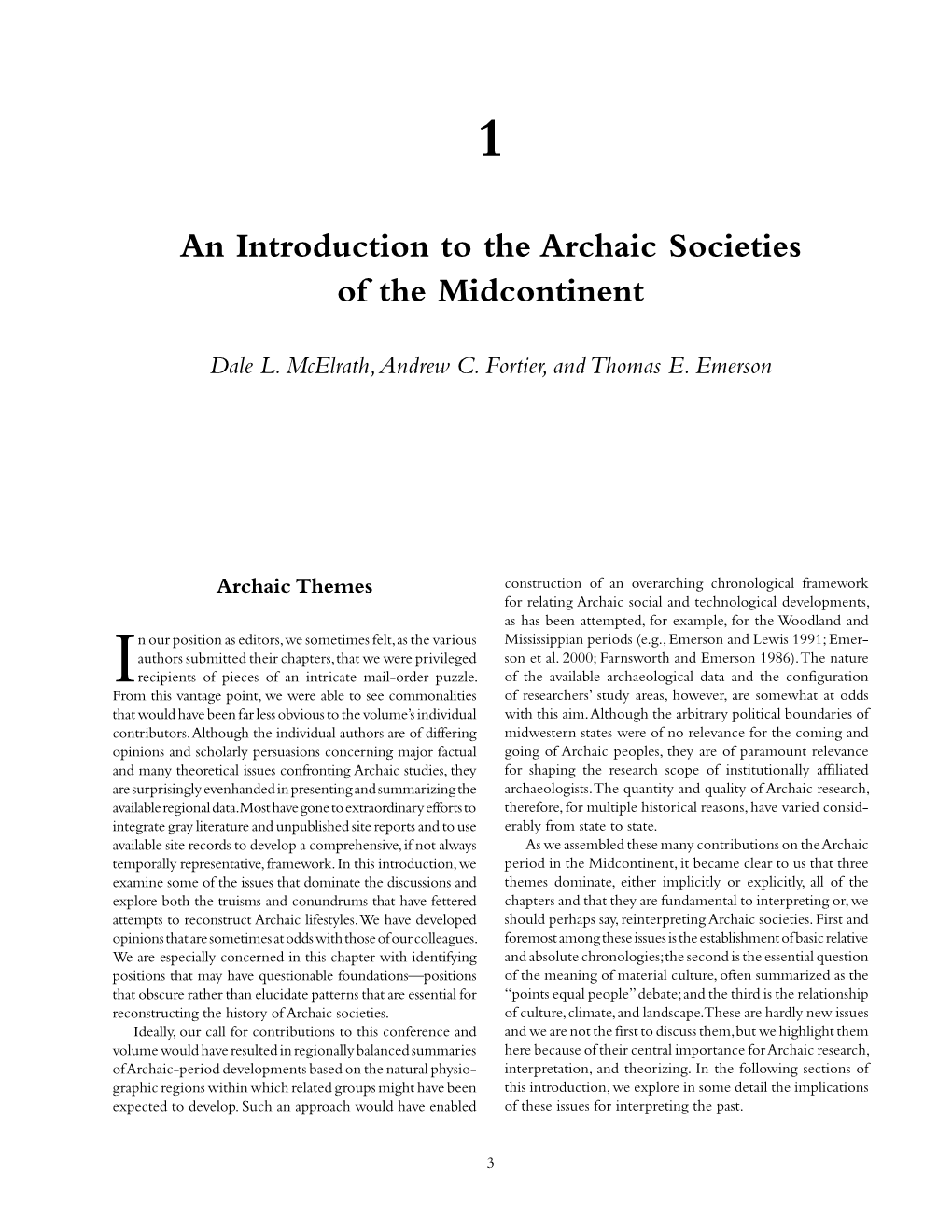 An Introduction to the Archaic Societies of the Midcontinent