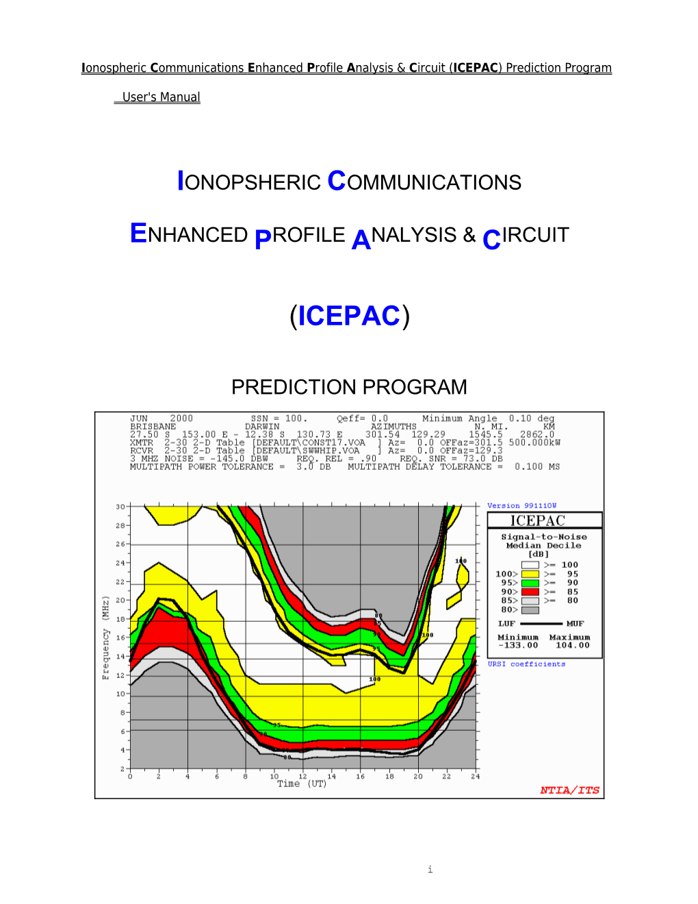 Ionospheric Communications Enhanced Profile Analysis & Circuit (ICEPAC) Prediction Program