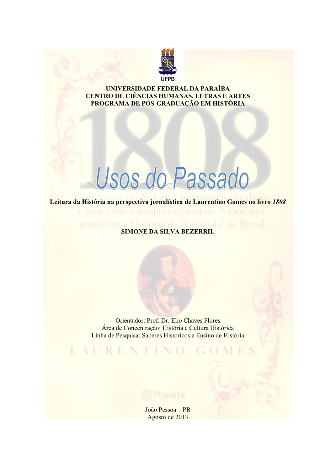 Universidade Federal Da Paraíba Centro De Ciências Humanas, Letras E Artes Programa De Pós-Graduação Em História