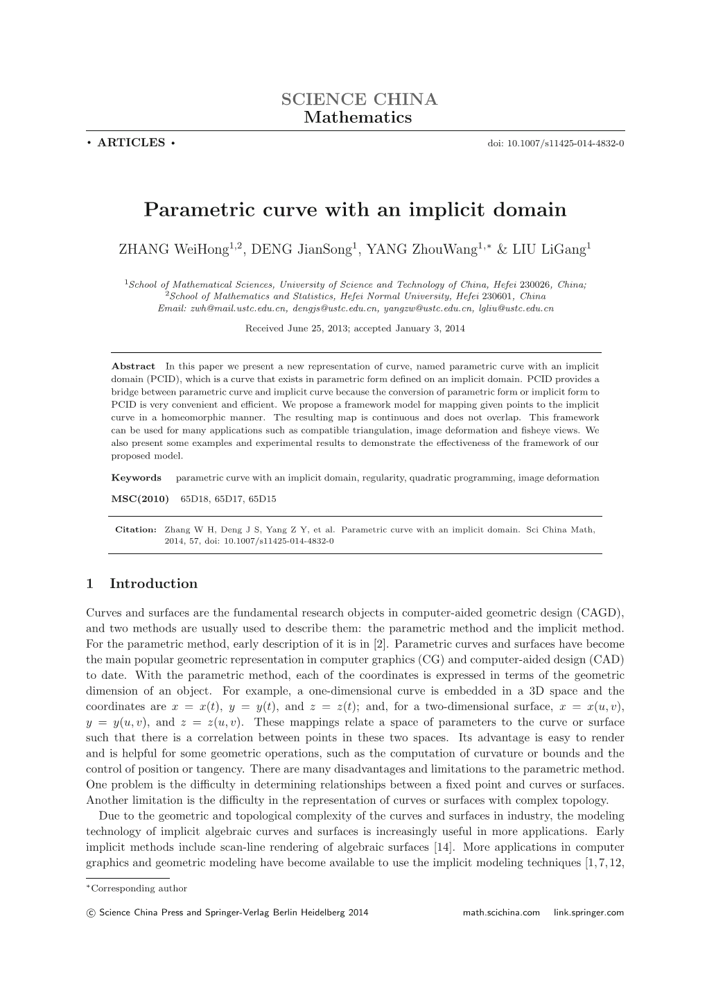 Parametric Curve with an Implicit Domain