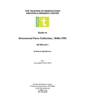 Greenwood Farm Collection, 1840S-1993